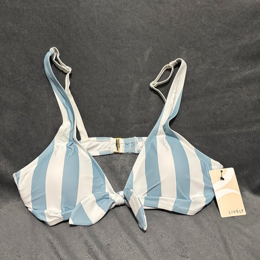 Lively The Swim Plunge Bralette: Cabana Stripe - L / Cabana Print NWT